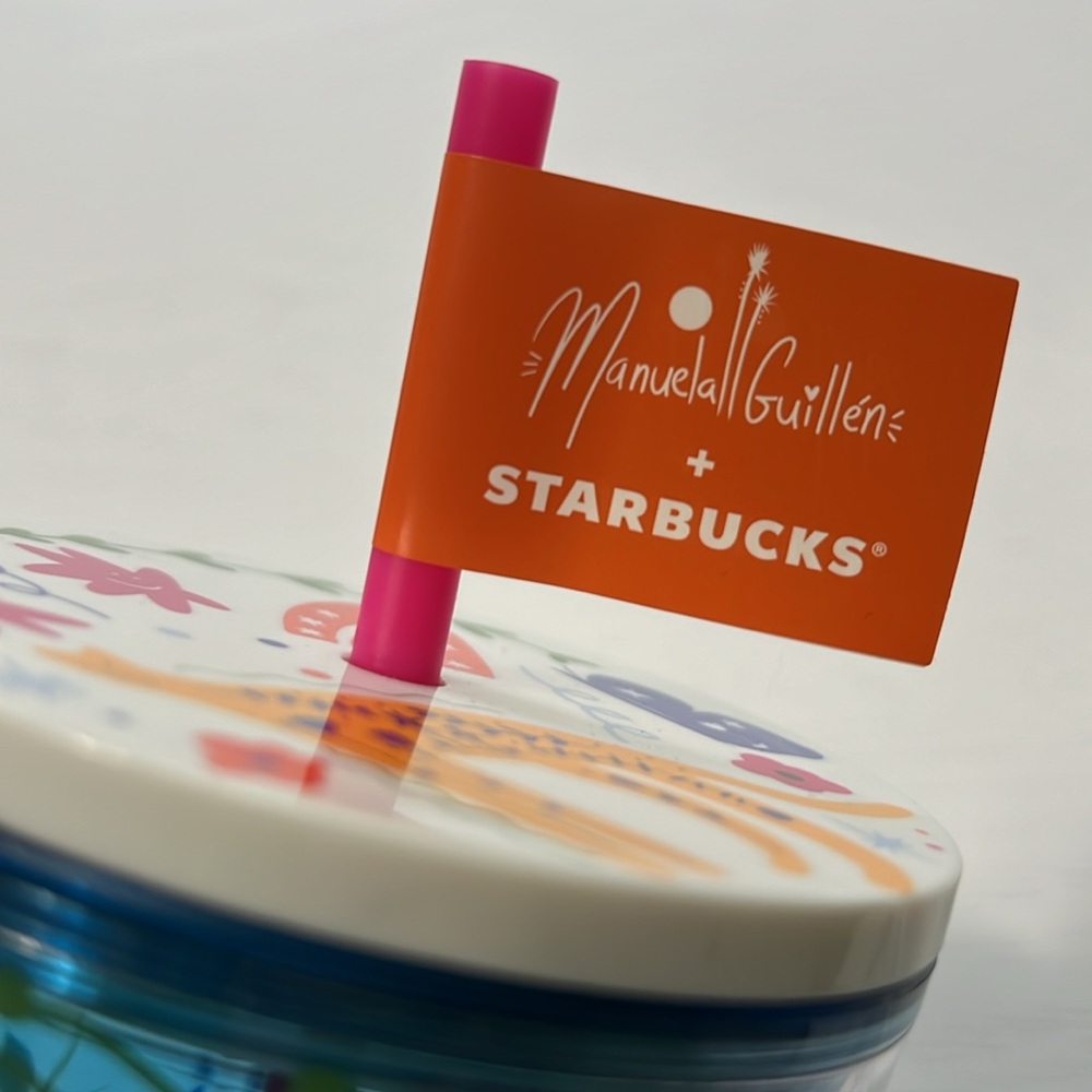 Brand New STARBUCKS 2023 Fall 24oz TUMBLER - Manuela Guillen Buenas Vibras - Picture 11 of 13